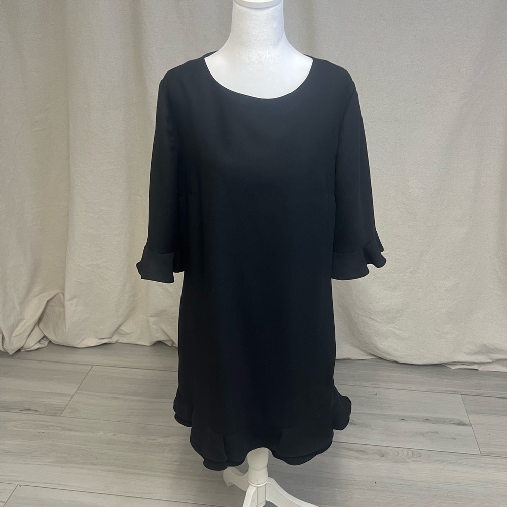 CeCe Women's Black Cocktail Dress Ruffle Sz 10